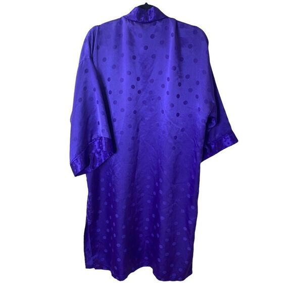 Vintage Victoria’s Secret Gold Label Purple Polkadot Night Robe - Picture 2 of 3